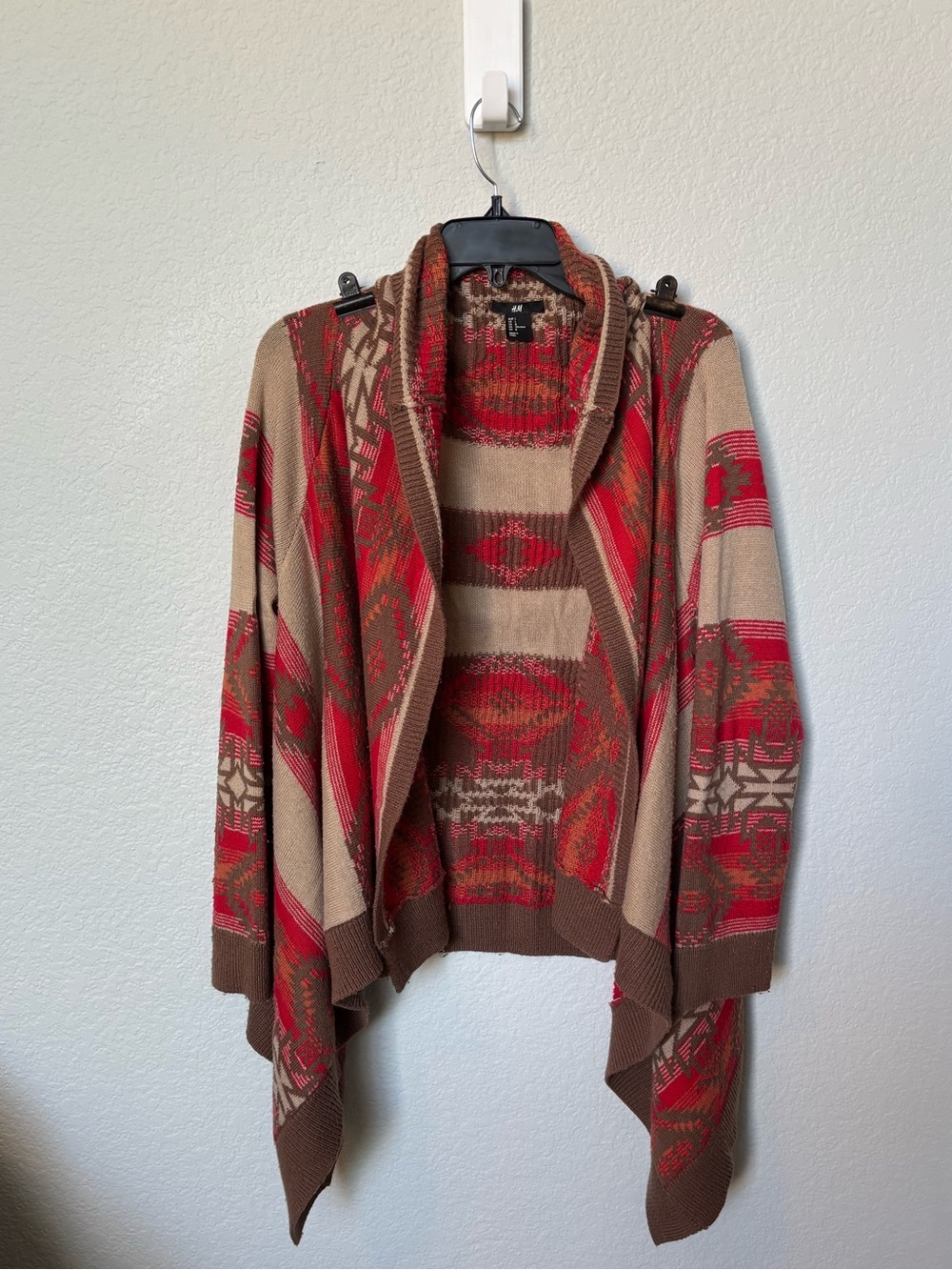 H&M Divided Aztec Southwestern Waterfall Cardigan L